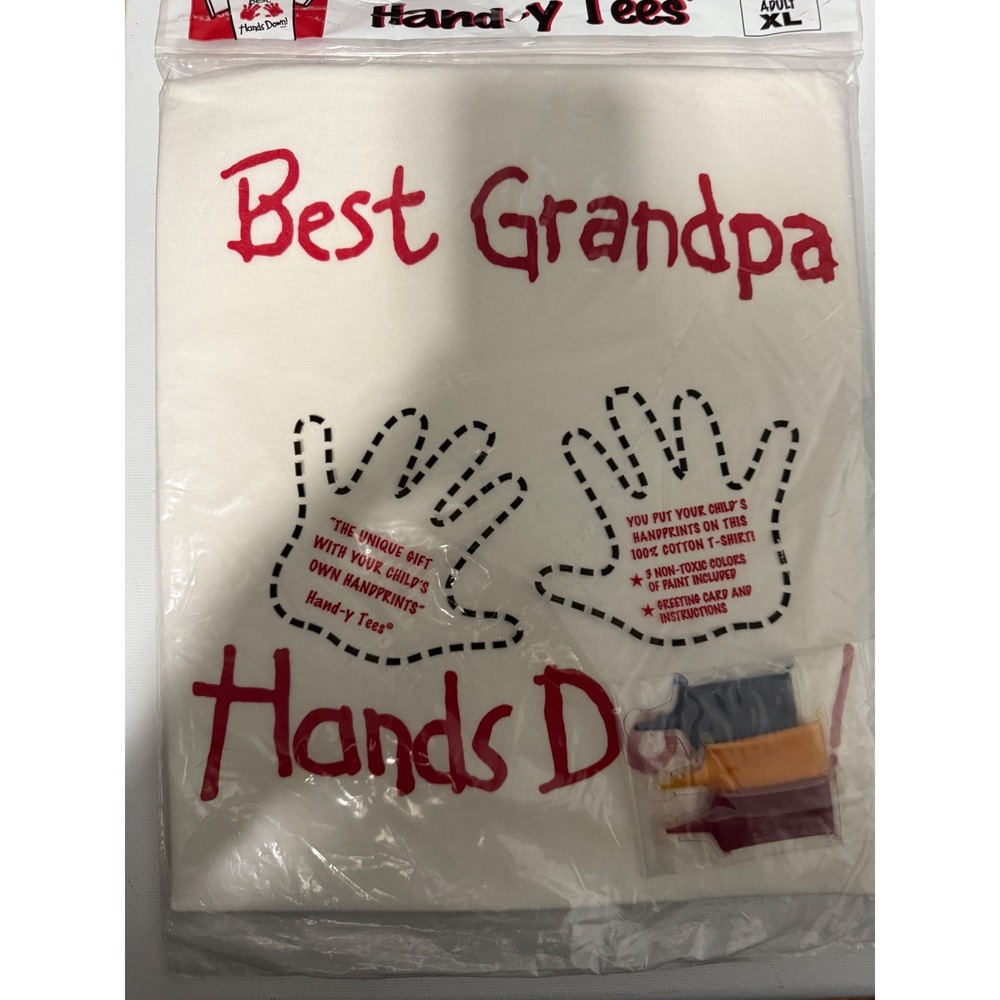 Hand-y Tees Best‎ Grandma and Grandpa Hands Down T-Shirt XL Craft Kit NWT - Picture 8 of 10